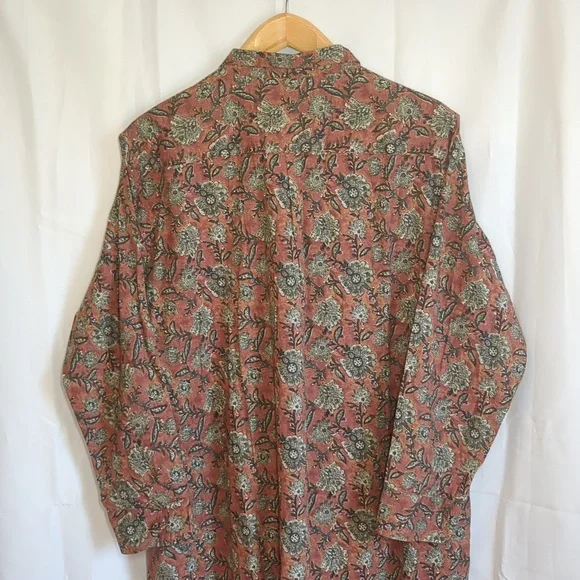Natural Life Drew Cotton Button Down Rusty Floral Shirt Dress | Size L / XL - Picture 6 of 7